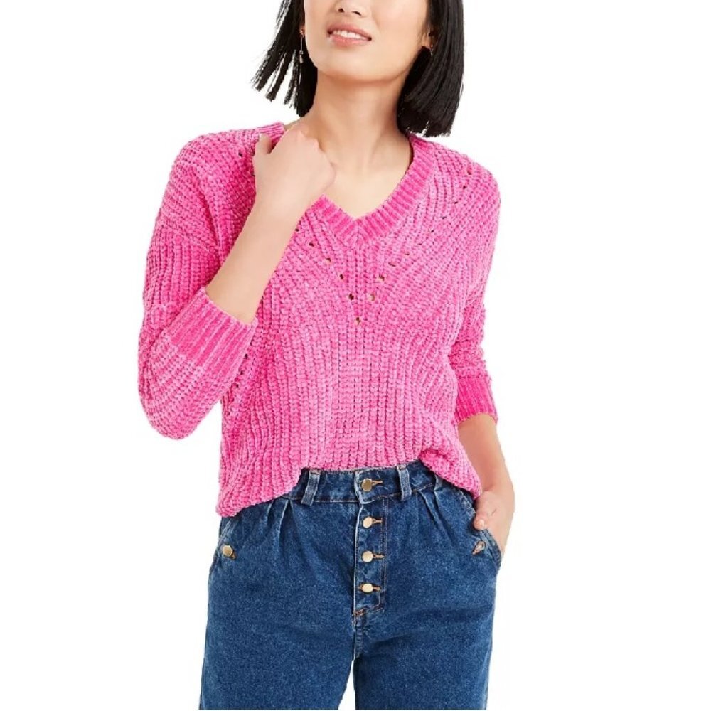 Bar III Chenille V-Neck Sweater